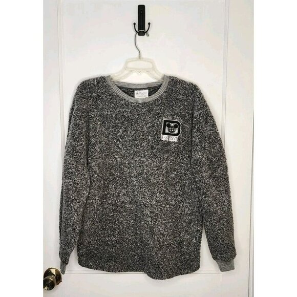 Disney Sweaters - Walt Disney World Grey Sherpa Spirit Jersey Pullover Sweatshirt Size Small